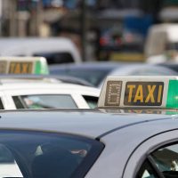 "Taxicabs  in Madrid, Spain (shallow depth of field)"